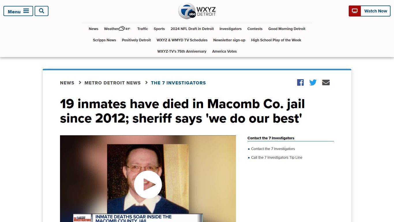 19 inmates have died in Macomb jail since 2012 - WXYZ Channel 7